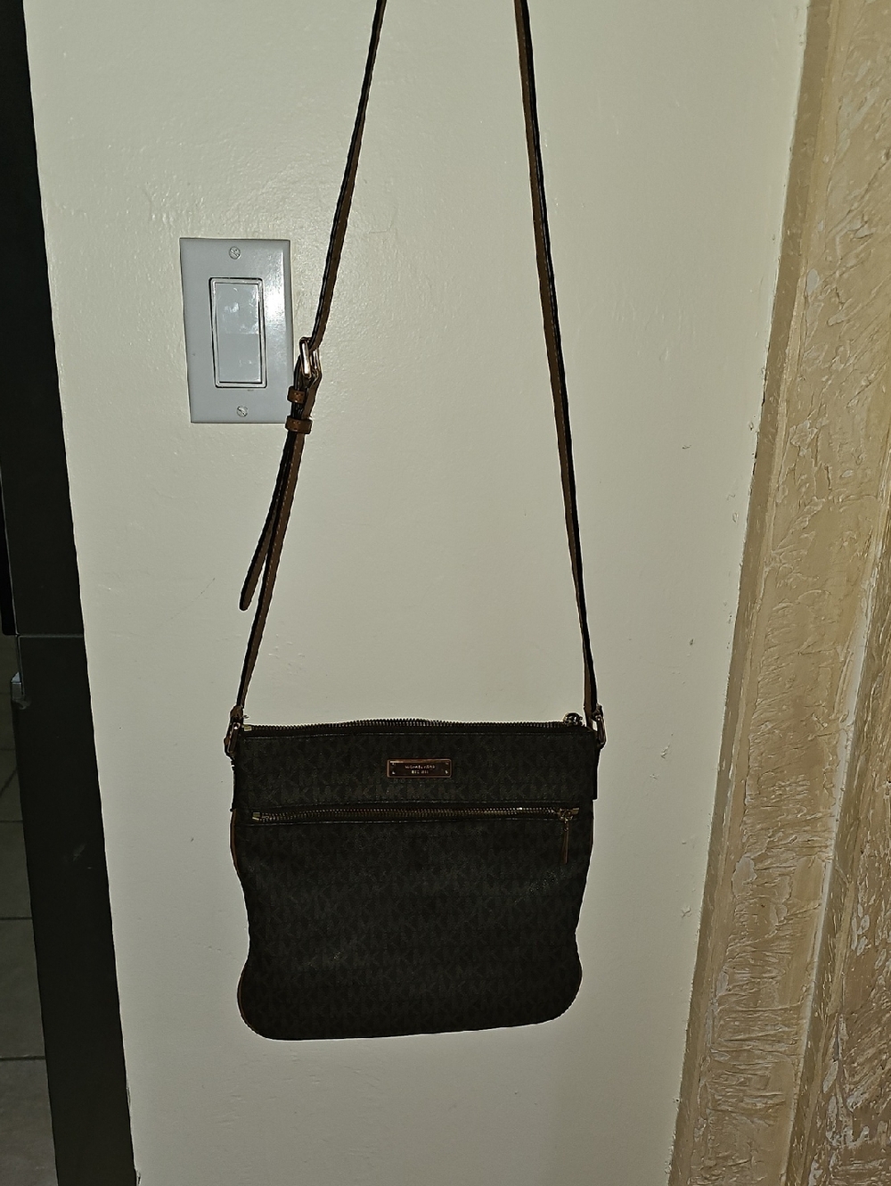 Michael Kors Dark Brown Logo Crossbody Bag